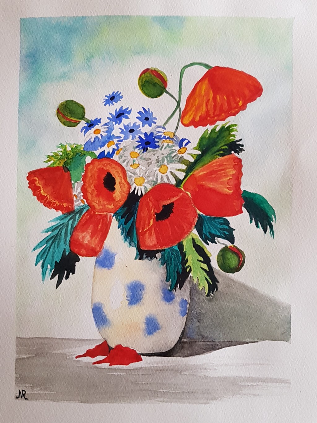 Bouquet aux coquelicots